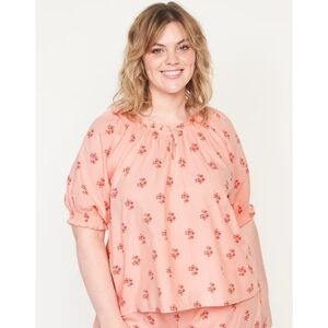 Old Navy Puff Sleeve Floral Print Swing Pajama Top